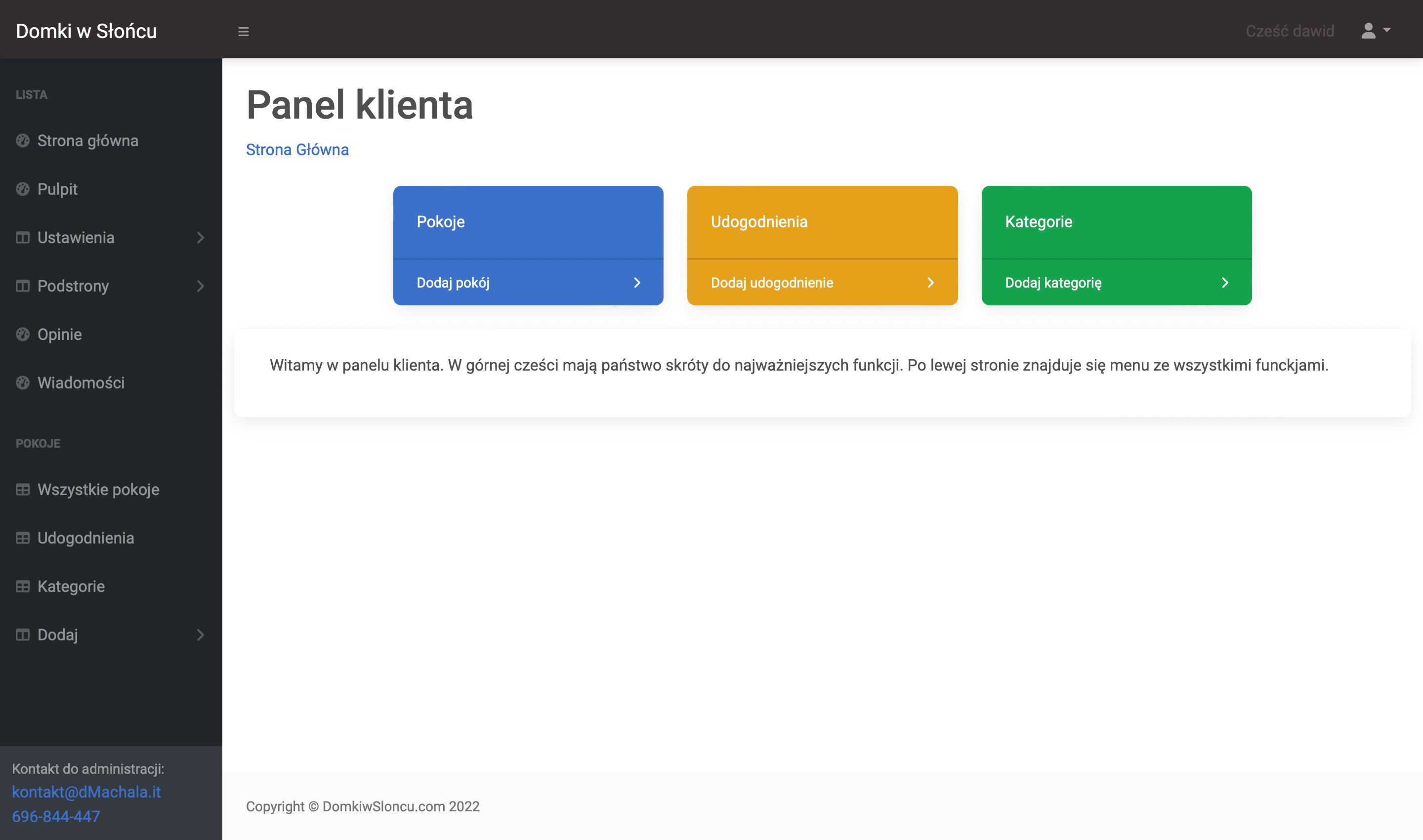 Panel klienta